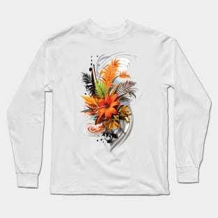 graphic background, Creative Geometric Floral Design: Artistic Illustration Long Sleeve T-Shirt